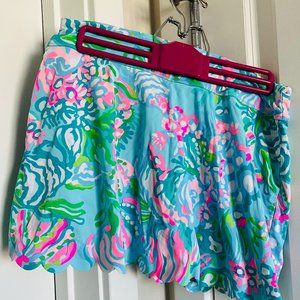 Lilly Pulitzer Aqua La Vista Luxletic Aila Scalloped Skort
